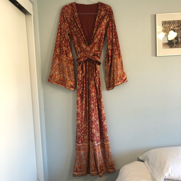 SOLD✨FREE PEOPLE Harper Velvet Printed One Piece Sangria Wine Jumpsuit (Medium) - Picture 8 of 13